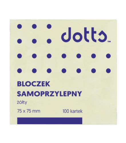 Bloczek samoprzylepny 75x75 żółty 100 kartek.