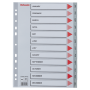 Przekładki plastikowe A4 szara Esselte, indeksy z nadrukiem (JAN-DEC)