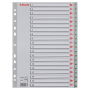 Przekładki plastikowe A4 MAXI szara Esselte, indeksy z nadrukiem 1-20