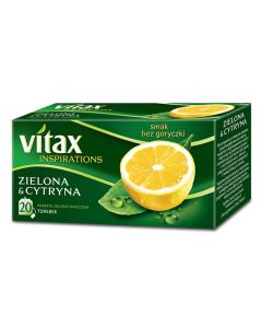 Herbata VITAX INSPIRATIONS zielona z cytryną (20 saszetek) 30g zawieszka