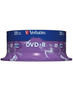 Płyty VERBATIM, płyta DVD+R cake box 25, 4.7GB 16x, Matt Silver