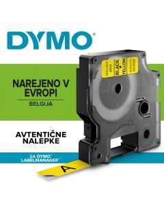 Taśma do drukarki Dymo, LabelManager D1 12 mm, czarny / żółty, 45018 DymoLabel