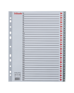 Przekładki plastikowe A4 MAXI szara Esselte, indeksy z nadrukiem 1-31
