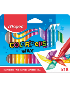 Kredki świecowe, trójkątne, Maped COLORPEPS 18 sztuk