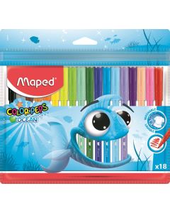 Flamastry Maped COLORPEPS, pisaki kolorowe, ocean 18 szt etui