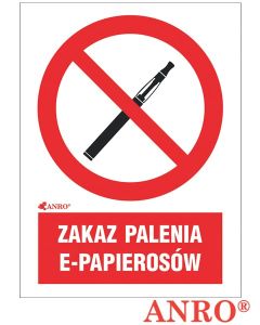 Naklejka ZAKAZ PALENIA E-PAPIEROSÓW 150X200 ZZ-12P6