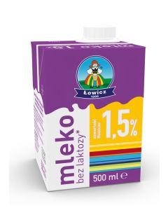 Mleko ŁOWICZ UHT bez laktozy 1.5% 0.5l