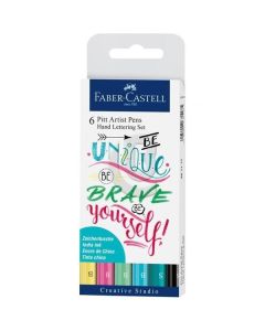 ZESTAW PITT ARTIST PEN HANDLETTERING 6 SZT. W ETUI, ODCIENIE PASTELOWE FABER-CASTELL