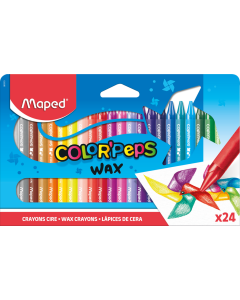 Kredki świecowe, trójkątne, Maped COLORPEPS 24 sztuki