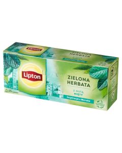 Herbata LIPTON GREEN MINT 25 torebek zielona z nutą mięty