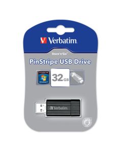 Pamięć Pendrive VERBATIM 32GB USB 2.0 czarny PINSTRIPE 49064