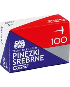 Pinezki biurowe, S100 srebrne 100 szt.