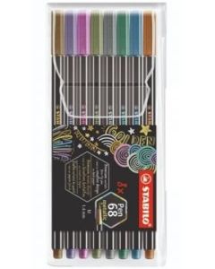 Flamaster STABILO Pen 68 metallic etui 8 szt.