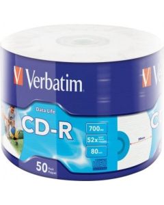 Płyta CD-R VERBATIM (50) 700MB 52x wrap INKJET PRINTABLE 43794