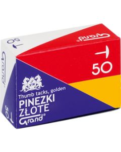 Pinezki biurowe, G50 złote 50 szt. x 10 pudełek