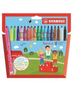 Flamastry STABILO Trio A-Z etui kartonowe 18 sztuk