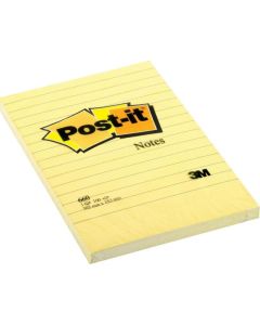 Karteczki samoprzylepne, Post it w linie 660 102x152mm, 100k, żółty