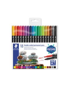 Flamastry dwustronne, wodoodporne, Design Journey, 18 kol, Staedtler