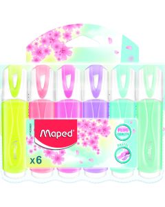 Zakre. FLUO PEPS pastel mix kolor. 6 szt etui pud. z zaw. 742558 MAPED