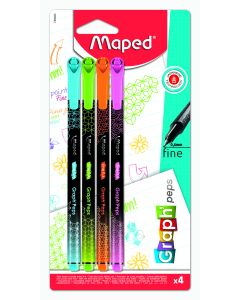 Cienkopis GRAPH PEPS DECO kolory fancy 4 szt blister Maped 749043