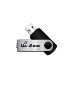 Pamięć Pendrive MediaRange 64GB USB 2.0, obracany, srebrno-czarny, MR912