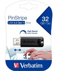 Pamięć Pendrive VERBATIM 32GB USB 3.2 czarny PINSTRIPE 49317