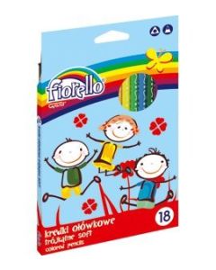 Kredki ołówkowe FIORELLO Super Soft trójkątne kredki 18 kolorów