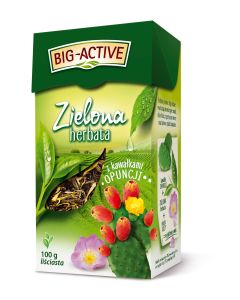 Big Active, zielona herbata, liściasta z kawałkami opuncji 100g