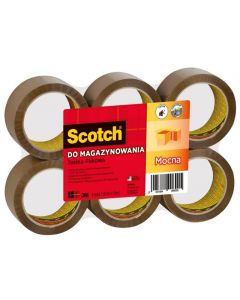 Taśma pakowa do magazynowania Scotch (309 BRW), Mocna, akrylowa, cicha, 50mm, 66m, brązowa UU010249330