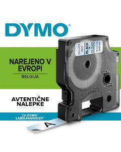 Taśma do drukarki Dymo, LabelManager D1 12 mm, czarny / bezbarwny, 45010 DymoLabel