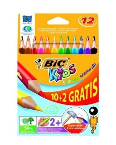 Kredki Bic Evolution Triangle, trójkątne kredki ołówkowe 2+, 12 kolorów