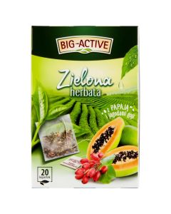 Herbata BIG-ACTIVE PAPAJA JAGODA GOJI zielona 20 kopert/34g