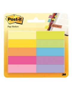 Zakładki indeksujące Post it 670-10AB, papier, 12,7x44,4mm, 10x50 kart, mix kolorów