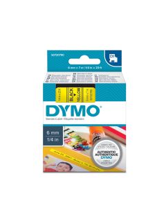 Taśma do drukarki Dymo, LabelManager D1 6 mm, czarny / żółty, 43618 DymoLabel