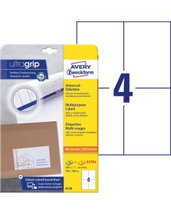 Etykiety samoprzylepne A4, adresowe etykiety wysyłkowe Avery Zweckform, 25 ark, 105x148 mm, białe
