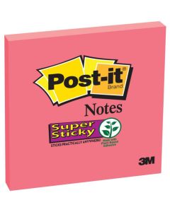 Karteczki samoprzylepne, Post it Super Sticky 654-6SS-PO 76x76mm, 90k, czerwień