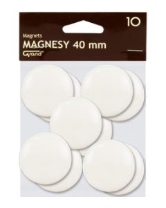 Magnesy do tablicy, punkty magnetyczne 40mm GRAND, biały, 10 szt