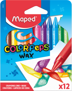 Kredki świecowe, trójkątne, Maped COLORPEPS 12 sztuk