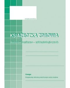 Książeczka zdrowia dla celów Sanepid 530-5, druki akcydensowe