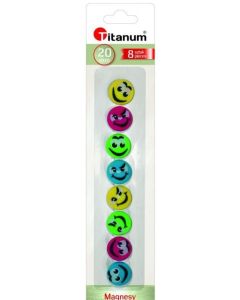 Magnesy do tablic 20mm/8 SMILEY 249640 TITANUM