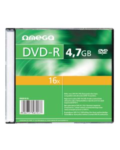 Płyta OMEGA DVD+R 4,7GB 16X SLIM CASE (10) OMD16S+