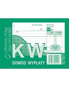 Dowód wypłaty, druk KW, A6, wielokopia 402-5, druki akcydensowe