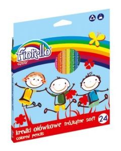 Kredki ołówkowe FIORELLO Super Soft trójkątne kredki 24 kolorów