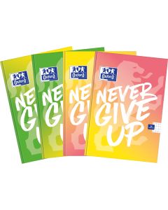 Zeszyt A4 60 kartek, kratka z marginesem, Oxford NEVER GIVE UP