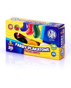 Farby plakatowe Astra 6 kolorów - 20 ml, 301109001