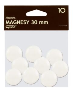 Magnesy do tablicy, punkty magnetyczne 30mm GRAND, biały, 10 szt