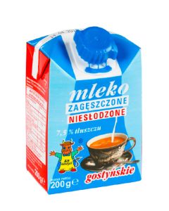 Mleko zagęszczone niesłodzone 200g. 7.5%, GOSTYŃ