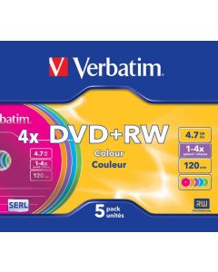 Płyta DVD+RW VERBATIM SLIM Color 4.7GB x4 (1) 43297