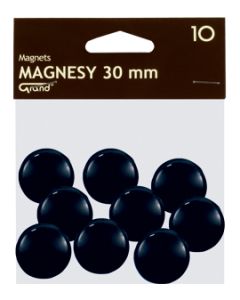 Magnesy do tablicy, punkty magnetyczne 30mm GRAND, czarny, 10 szt