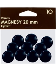 Magnesy do tablicy, punkty magnetyczne 20mm GRAND , czarny, 10 szt